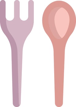 Flat spoon fork icon vector