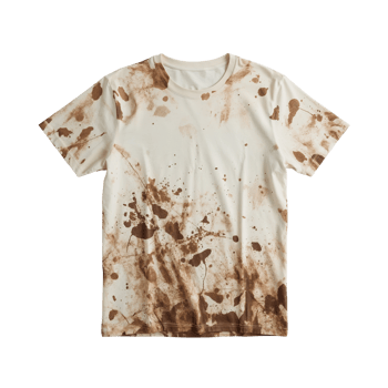 Abstract artistic textured t-shirt with earthy tones against a clean background for design elements png