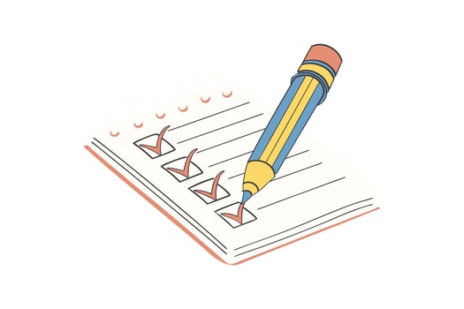checklist notebook with pencil vector