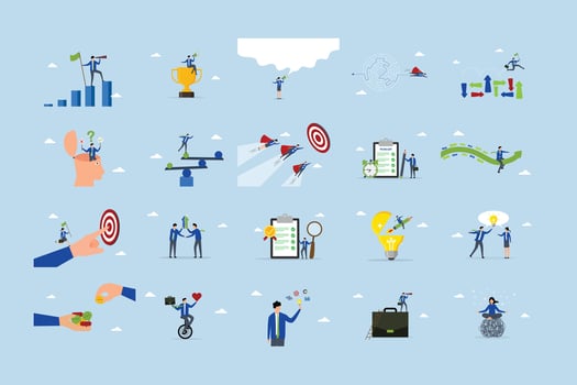 Business growth and innovation icons vector