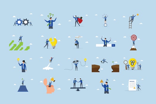 Business growth strategies illustrations vector