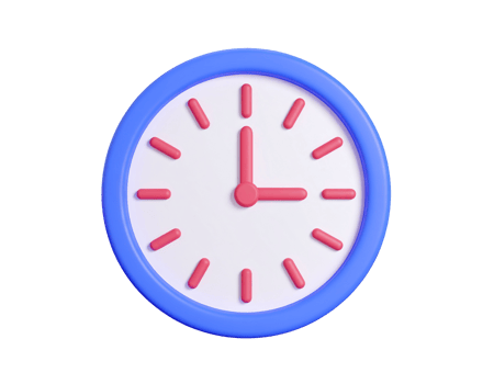 Stylized cartoon clock illustration showing the time twelve o'clock on transparent background png