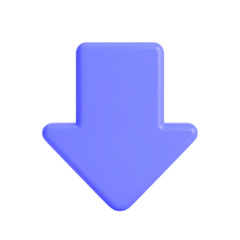Elegant light purple arrow pointing downward on transparent background png
