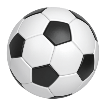 Classic soccer ball in black and white design on transparent background png