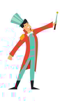 Circus Ringmaster with Top Hat vector