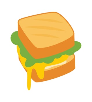 Melting Cheese Sandwich Illustration vector