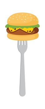 Burger on a Fork vector