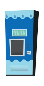 Vending Machine with Water Drops vector