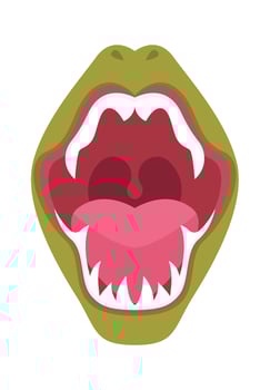Open Dinosaur Mouth Illustration vector
