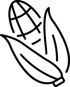 An outline style icon showing roasted corn vector