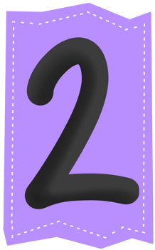 cute number 2 on purple background png