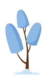Stylized Tree with Snowy Base vector