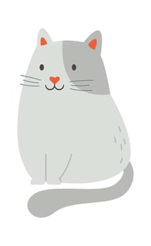 Charming Cat with Heart Nose vector