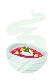 Steaming Bowl of Soup vector
