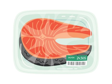 Packaged Salmon Steak Illustration vector
