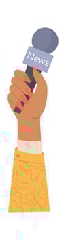 Hand Holding News Microphone vector
