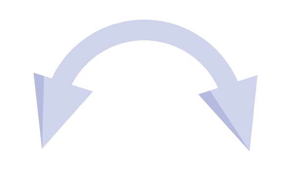 Curved Arrow with Dual Points vector