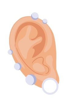 Ear with Piercings Illustration vector