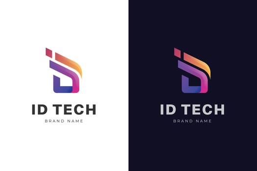 initial letter D digital with pixels logo icon design, letter ID logo element for technology identity, energy, digital services, startup, software, or fintech brands vector