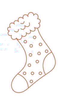 Festive Stocking with Polka Dots vector