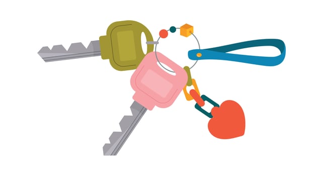 Keys with Heart Keychain vector