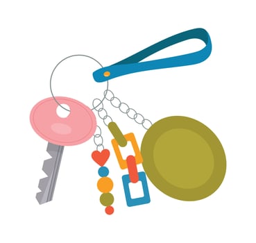 Keychain with Colorful Accessories vector