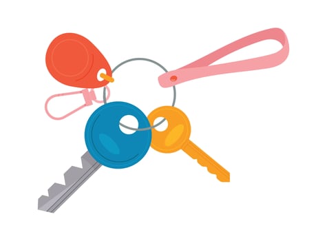 Keychain with Colorful Keys vector