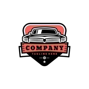 Muscle vintage car logo emblem design. Awesome a muscle car logo vector