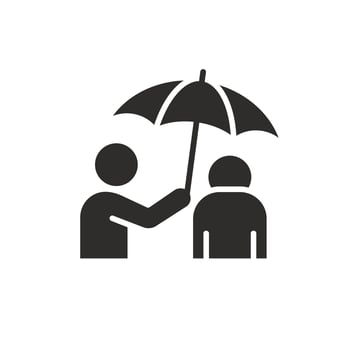 friend support, human with psychological problems icon, mental health, flat symbol on white background illustration vector