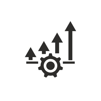 growing development icon, technology improvement, rising progress, flat symbol - illustration vector