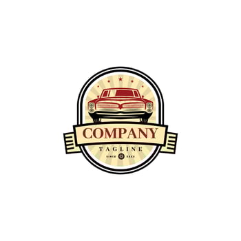 Muscle vintage car logo design Awesome a muscle car logo A muscle car logotype. vector