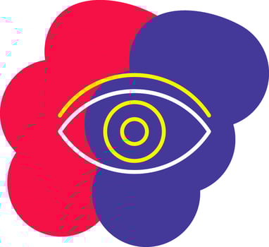 Eye Line Tow Color Bubble vision see look vector