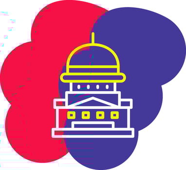 Capitol Line Tow Color Bubble washington building government vector