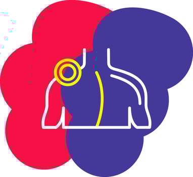 A man with a red and blue circle on his chest vector