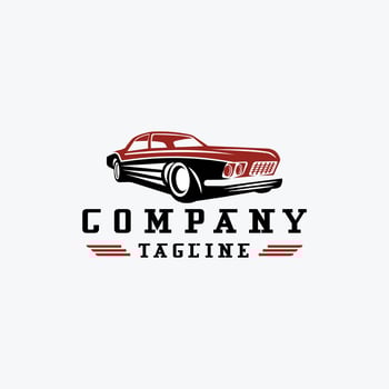 Muscle vintage car logo design. Awesome a muscle car emblem logo. A muscle car logotype. vector