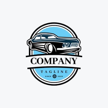 Muscle vintage car logo design emblem inspiration Awesome a muscle car logo. A muscle car logotype. vector