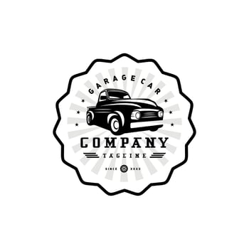 Muscle vintage car logo design Awesome a muscle car logo muscle car emblem logotype. vector