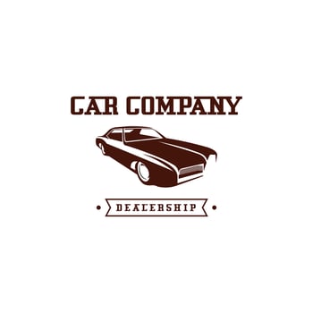 Muscle vintage car logo design colored Awesome a muscle car logo. A muscle car logotype. vector