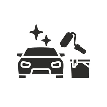 paint for auto body icon, car painting, flat symbol on white background - illustration vector