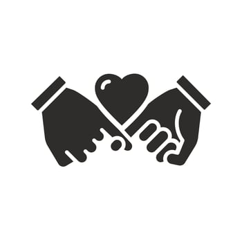promise truce icon, friendship or love of pinky oath, reconciliation concept, flat symbol on white background - illustration vector