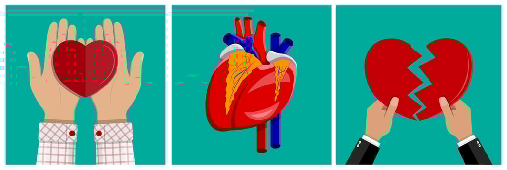 Illustration of heart emotions and symbolism vector