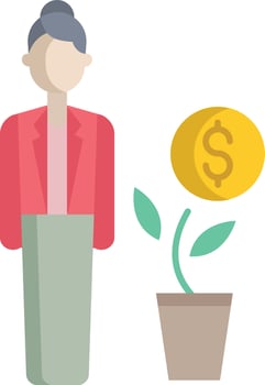 Flat business female illustration icon design vector