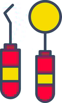 Dentist Line Tow Color Bubble dental doctor teeth vector