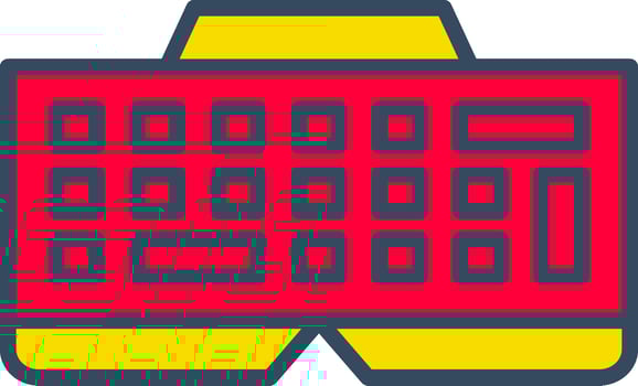 A red and yellow keyboard icon on a white background vector