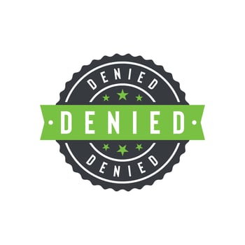 Green and Black Color Denied Stamp Seal Template vector