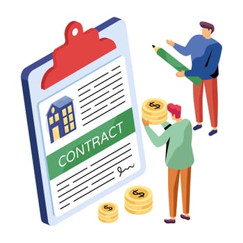 Editable of contract paper vector