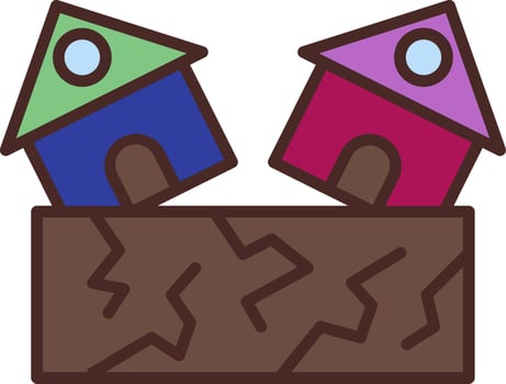 Earthquake Color Block Badge vector