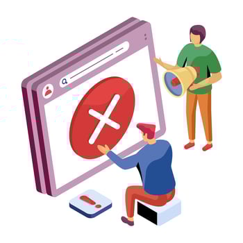 Editable illustration of block website vector