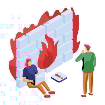 An editable illustration of firewall vector