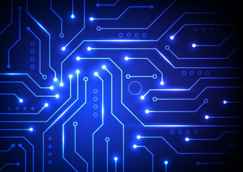 Digital Abstract Circuit Background, Design for futuristic circuits data flow and cyberpunk technology. vector